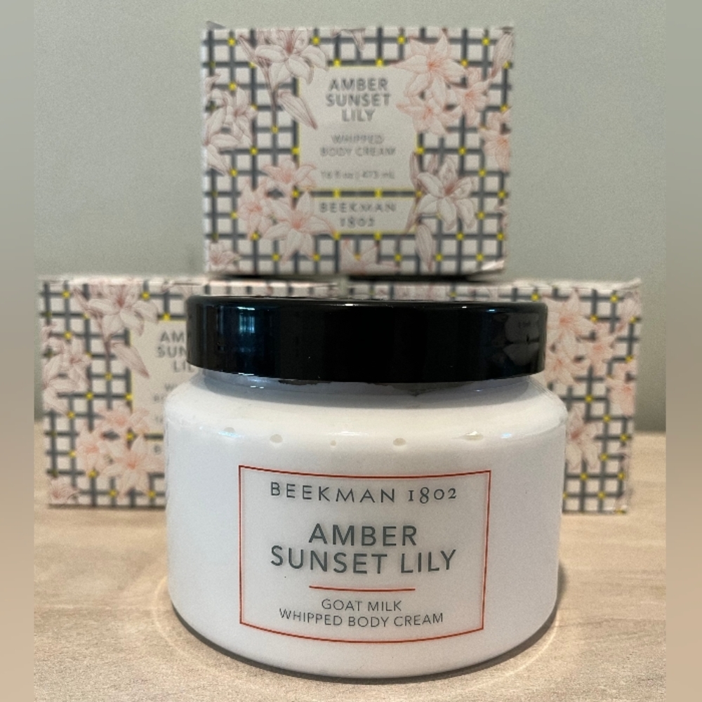 BEEKMAN 1802 Amber Sunset Lily Whipped Body Cream 16 oz New